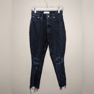 Abercrombie & Fitch Curve Love High Rise Mom Jeans Black 26 / 2R